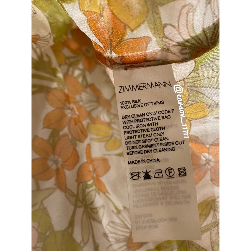 Zimmermann Pink Meadow Ruffle Scalloped Blouse 0 - Picture 8 of 10